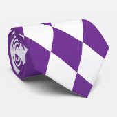 Cravate Arlequin Raisin et Blanc (Roulé)