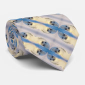 Cravate Armani Satin Blanc Sceau Foulard Stripe (Roulé)
