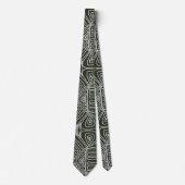 Cravate armée vert blanc Tribal Mud Cloth Motif africain (Devant)