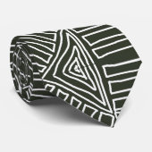 Cravate armée vert blanc Tribal Mud Cloth Motif africain (Roulé)