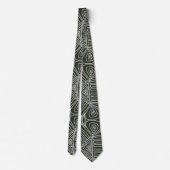 Cravate armée vert blanc Tribal Mud Cloth Motif africain (Dos)