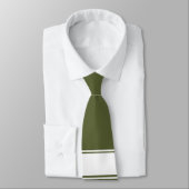 Cravate Armée verte avec ligne blanche (Attaché)