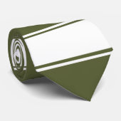 Cravate Armée verte avec ligne blanche (Roulé)