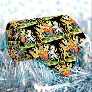 Cravate Armoiries du Royaume-Uni, drapeau britannique, noi