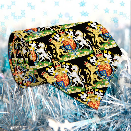 Cravate Armoiries du Royaume-Uni, drapeau britannique, noi