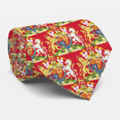 Cravate Armoiries du Royaume-Uni, drapeau britannique, rou (Roulé)