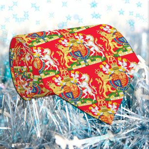 Cravate Armoiries du Royaume-Uni, drapeau britannique, rou