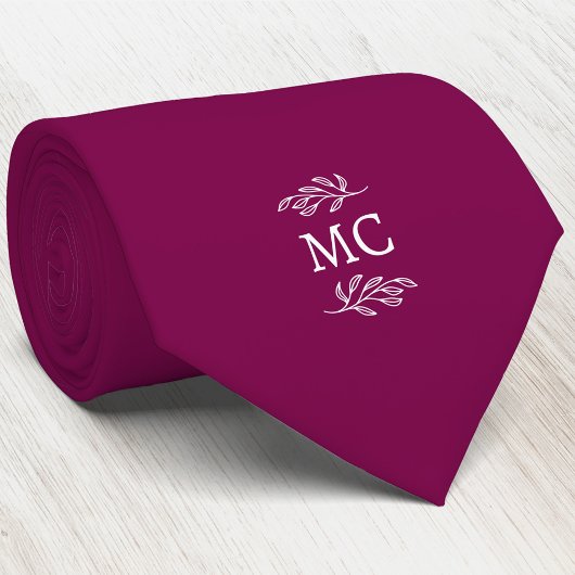 Cravate Armoiries Initiales Monogramme Feuille Botanique C