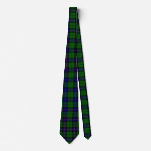 Cravate Armstrong tartan bleu et vert plaid (Devant)