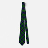 Cravate Armstrong tartan bleu et vert plaid (Devant)