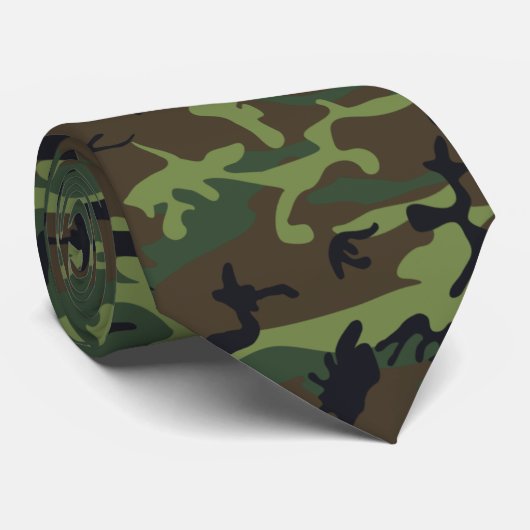Cravate Army Camouflage Veteran Neckties Neck Tie (Roulé)