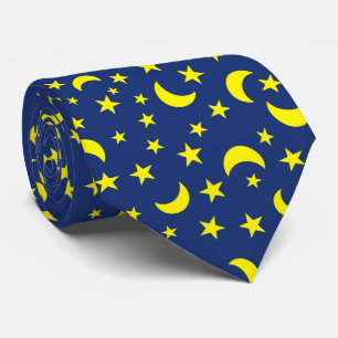 Cravate Arrière - plan bleu lune et étoiles
