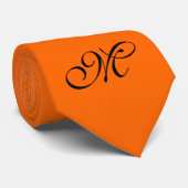 Cravate Arrière - plan couleur uniquement - orange vert +  (Roulé)
