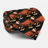 Cravate Arrière - plan de cimetière de Halloween (Roulé)