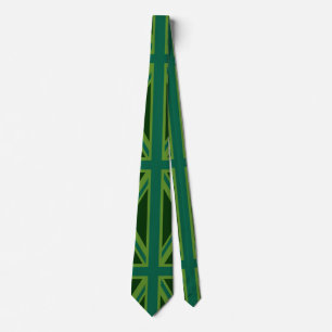 Cravate Arrière - plan du drapeau vert Turquoise Union Jac