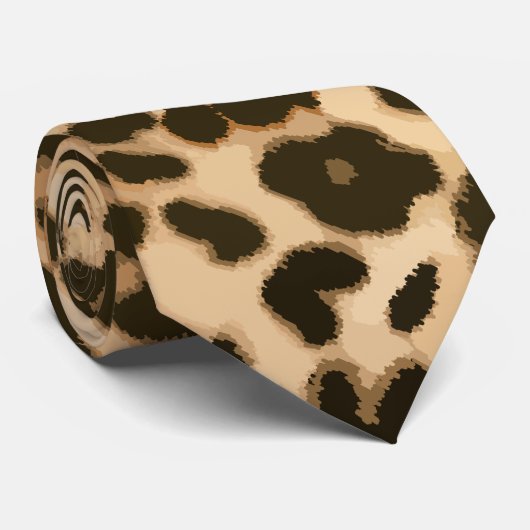 Cravate Arrière - plan Empreinte de léopard (Roulé)