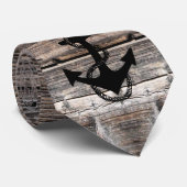 Cravate arrière - plan nautique rustique avec ANCRE | (Roulé)