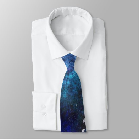 Cravate Arrière - plan spatial avec étoiles (Attaché)