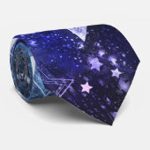 Cravate Arrière - plan spatial avec étoiles (Roulé)