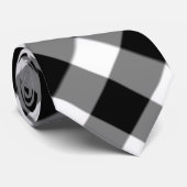 Cravate Arrière - plan vérifié noir et blanc (Roulé)