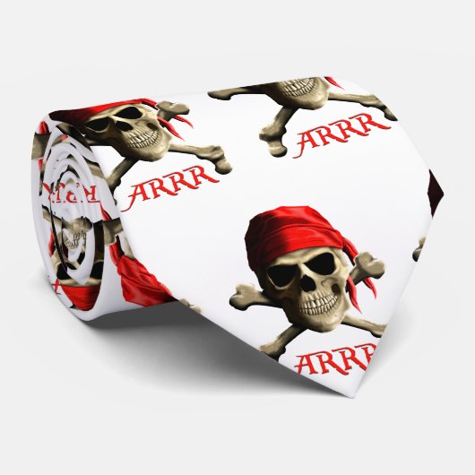 Cravate ARRR Parle Comme Un Jolly roger Pirate (Roulé)