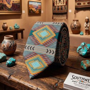 Cravate Art à motifs du Sud-Ouest américain et couleurs te