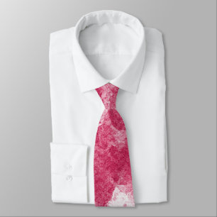 Cravate Art abstrait aquarelle rose vif