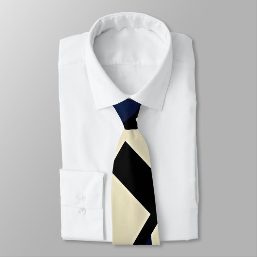 Cravate Art Abstrait bleu et noir (Attaché)