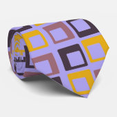 Cravate Art Abstrait | Carrés jaunes violets (Roulé)