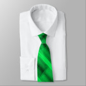 Cravate Art abstrait diagonal futuriste vert (Attaché)