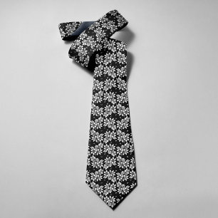 Cravate Art Abstrait d'illustration en noir et blanc