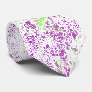 Cravate Art abstrait éclaboussé de magenta et de vert pist