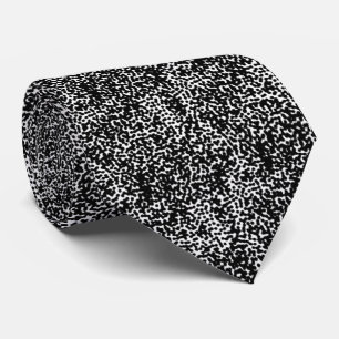 Cravate Art abstrait en points noirs et blancs Chaos Contr