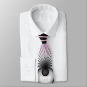 Cravate Art Abstrait moderne Fractal Figure noire rose gri (Attaché)