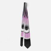 Cravate Art Abstrait moderne Fractal Figure noire rose gri (Dos)
