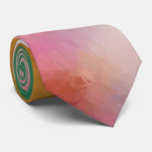 Cravate Art Abstrait Rouge Rose Jaune Bleu Vert Violet (Roulé)