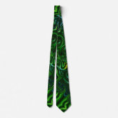 Cravate Art Abstrait Tourbillonnant et vert (Dos)