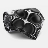 Cravate Art Abstrait unique noir et blanc (Roulé)