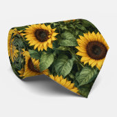 Cravate Art botanique réaliste de tournesol (Roulé)