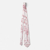 Cravate Art botanique Vintage rose (Dos)