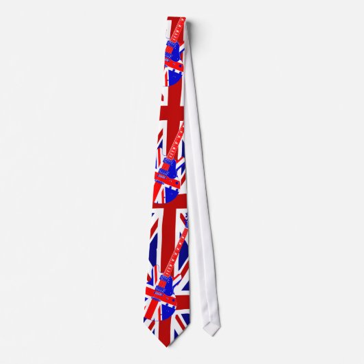 Cravate Art britannique 2 de guitare d'Union Jack (Devant)