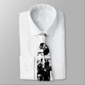 Cravate ART COLLAGE noir & blanc + vos idées (Attaché)
