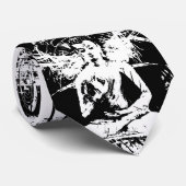 Cravate ART COLLAGE noir & blanc + vos idées (Roulé)