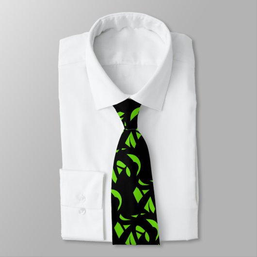 Cravate Art contemporain vert / Noir (Attaché)