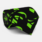 Cravate Art contemporain vert / Noir (Roulé)