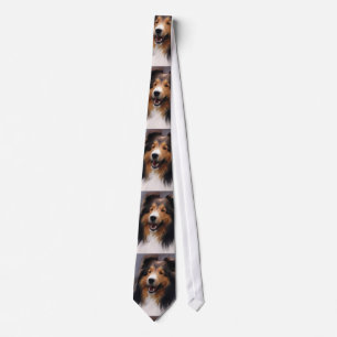 Cravate Art de chien de berger de Shetland