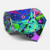 Cravate Art de fractale d'arc-en-ciel (Roulé)