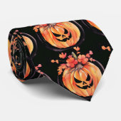 Cravate Art de Halloween citrouille (Roulé)