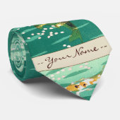 Cravate Art de Japonais d'étang à poissons de Shiro (Roulé)