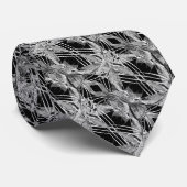 Cravate Art de la mode - noir gris-blanc spécial unique (Roulé)